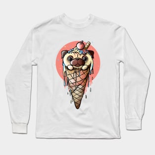 Pug icecream Long Sleeve T-Shirt